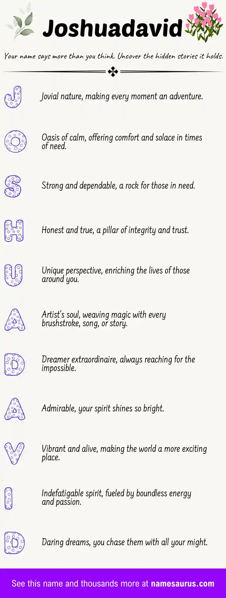 Acrostic poem about Joshuadavid.