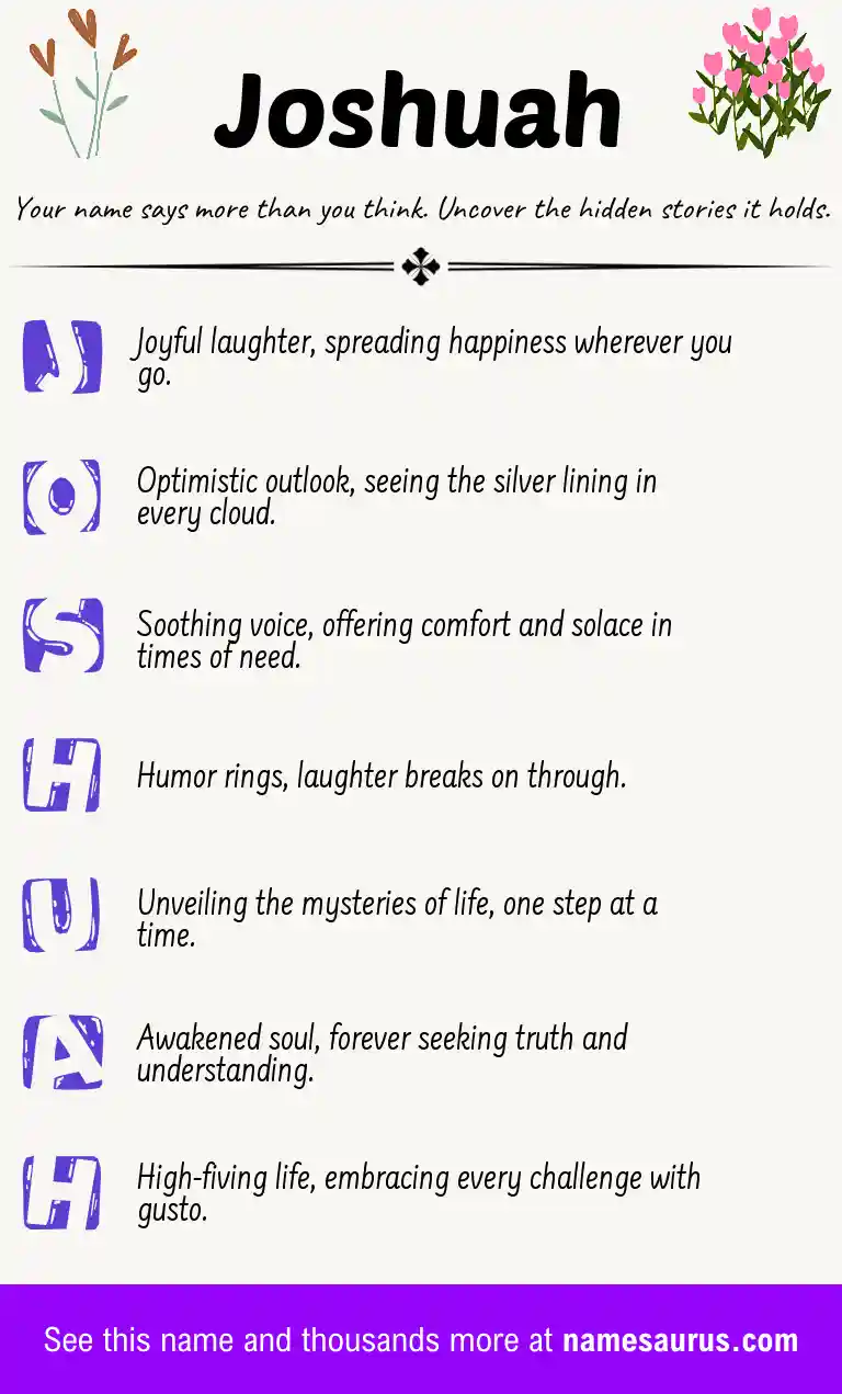 Acrostic poem about Joshuah.