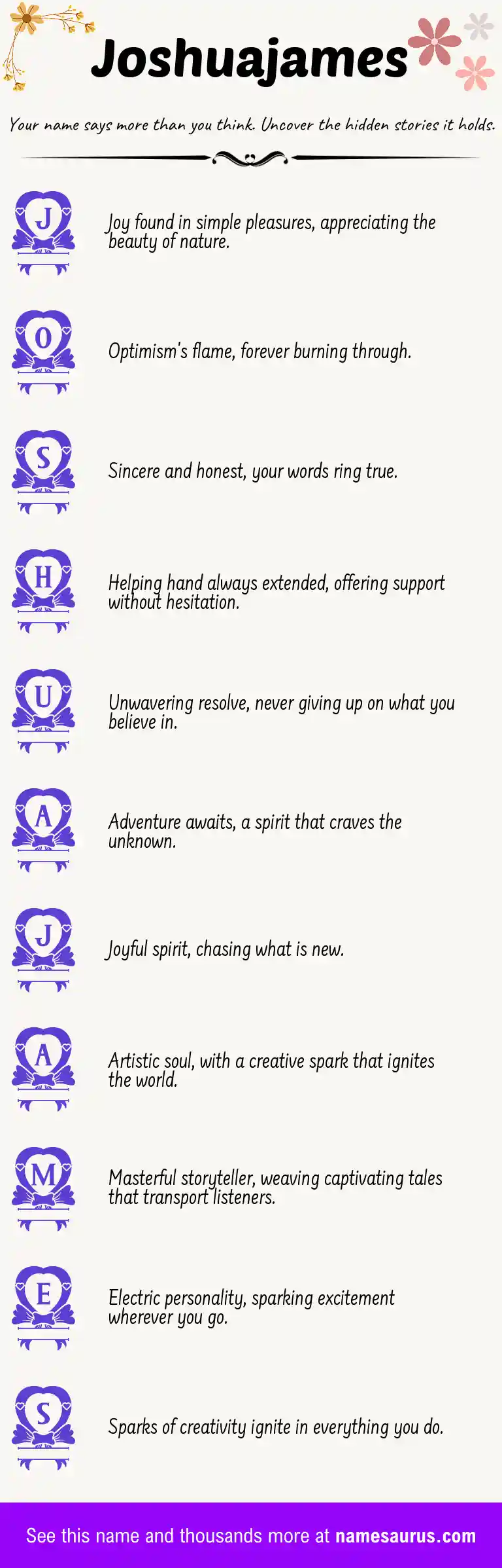 Acrostic poem about Joshuajames.