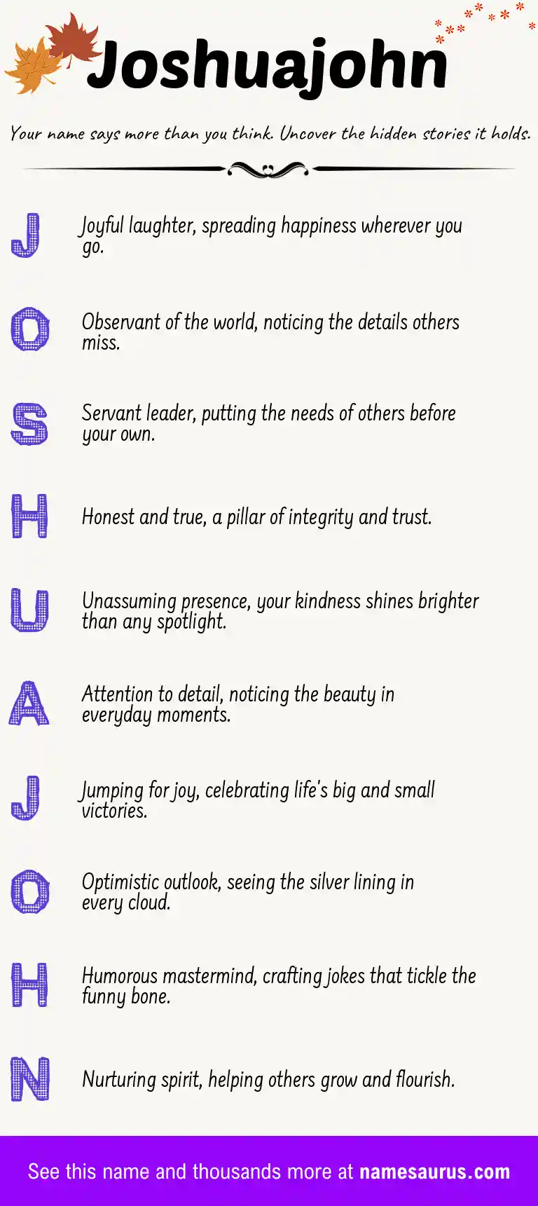 Acrostic poem about Joshuajohn.