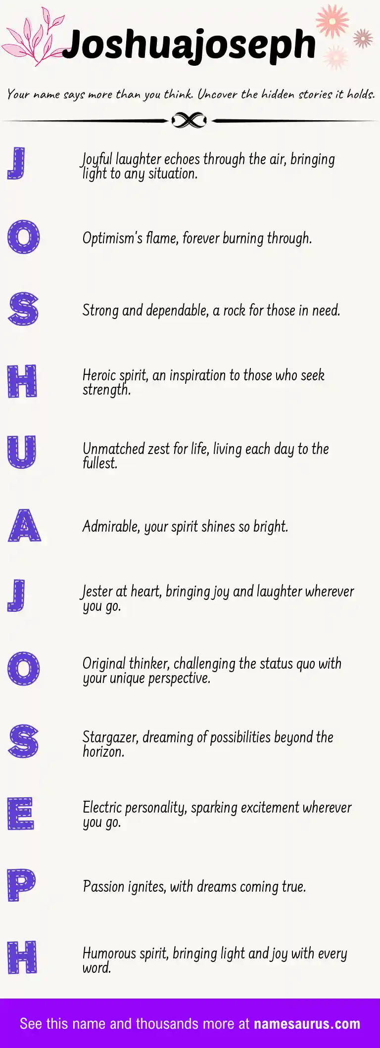 Acrostic poem about Joshuajoseph.