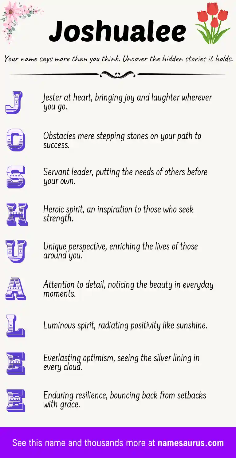 Acrostic poem about Joshualee.