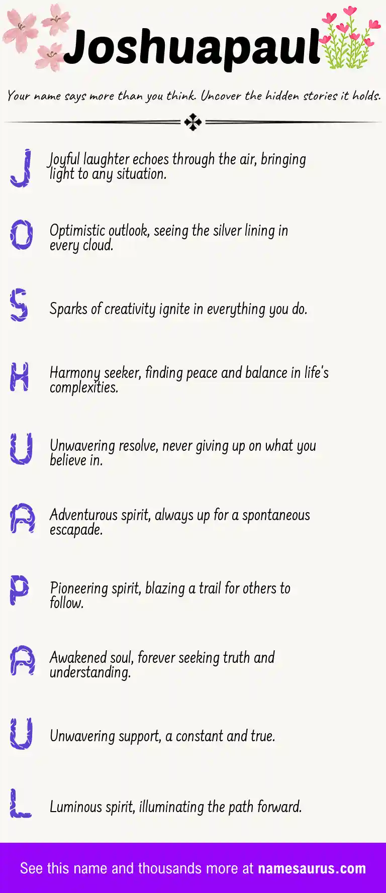 Acrostic poem about Joshuapaul.