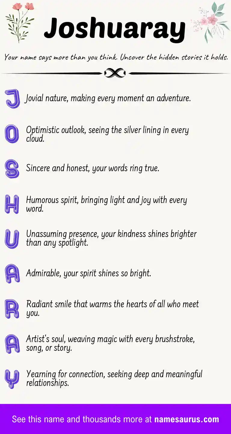 Acrostic poem about Joshuaray.