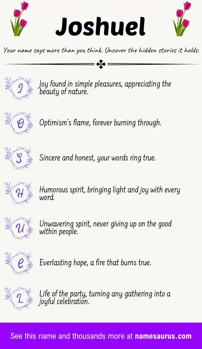 Acrostic poem about Joshuel.