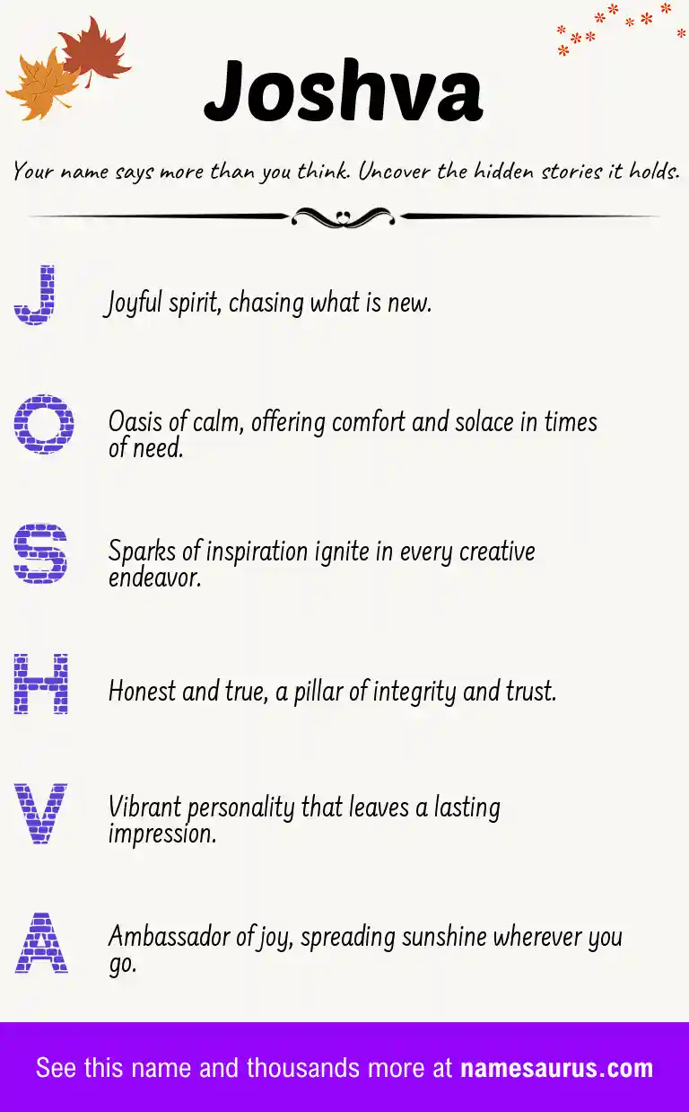 Acrostic poem about Joshva.