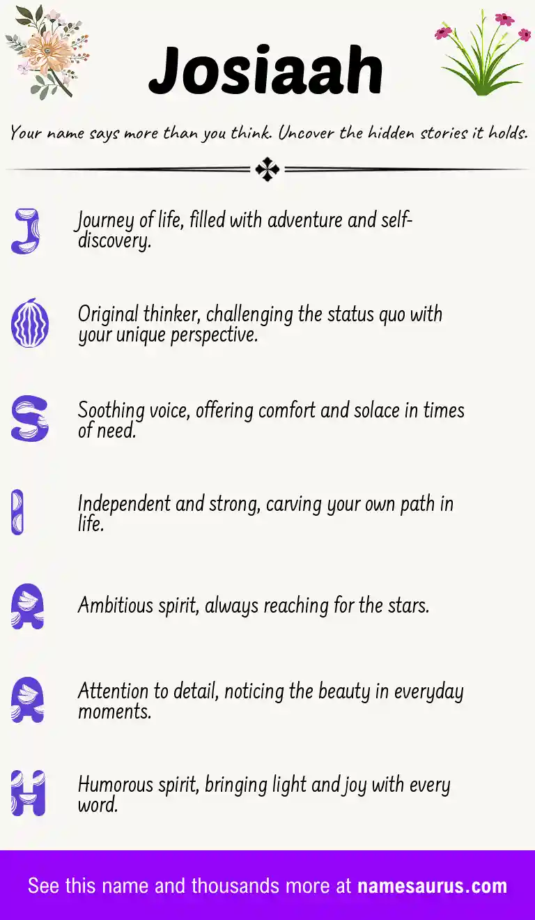 Acrostic poem about Josiaah.