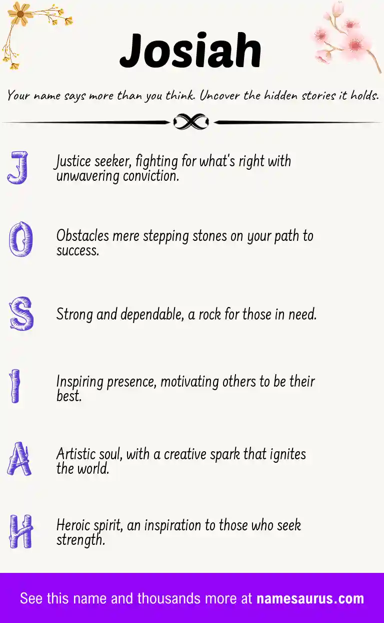 Acrostic poem about Josiah.