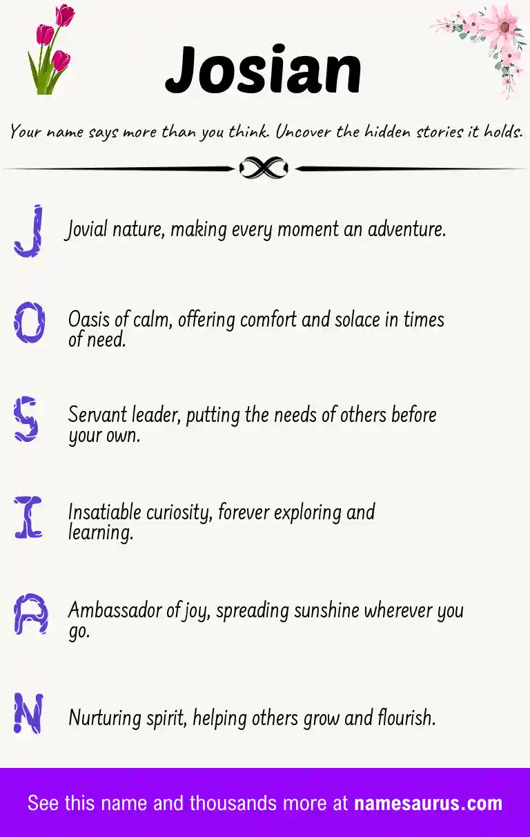 Acrostic poem about Josian.