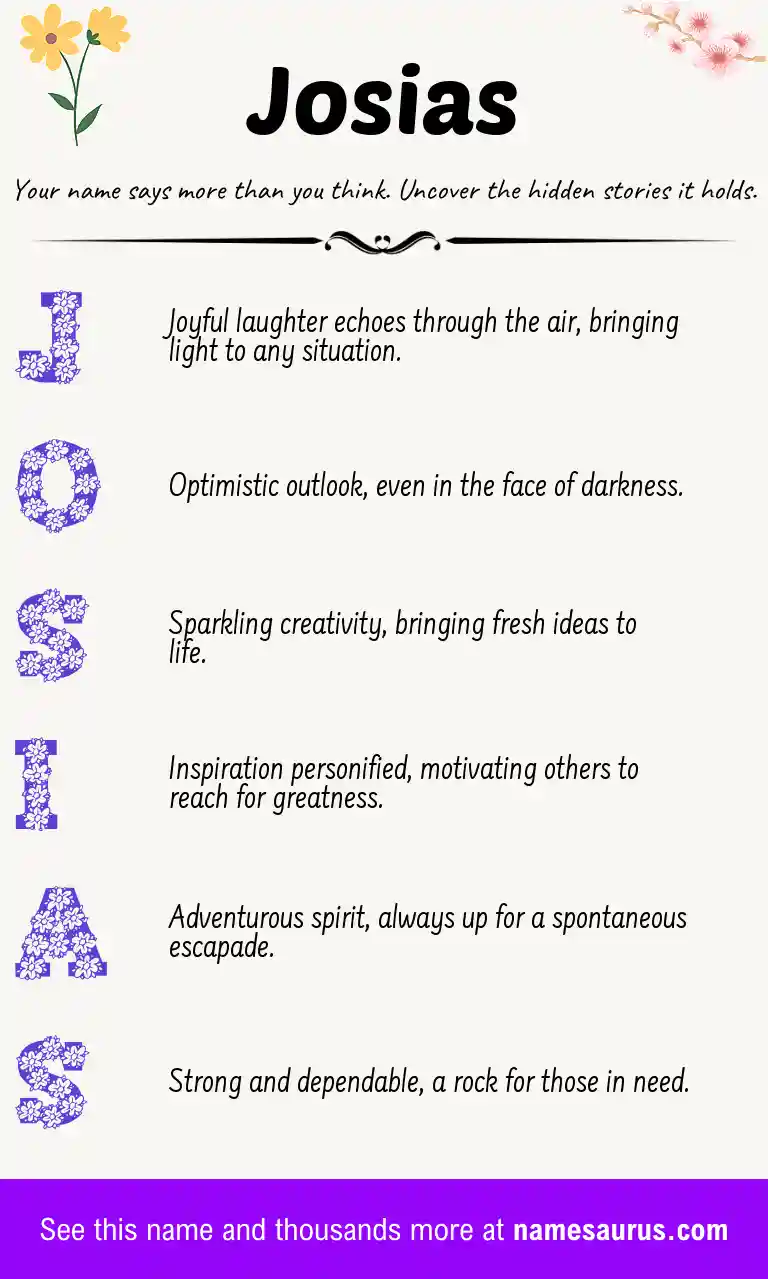 Acrostic poem about Josias.