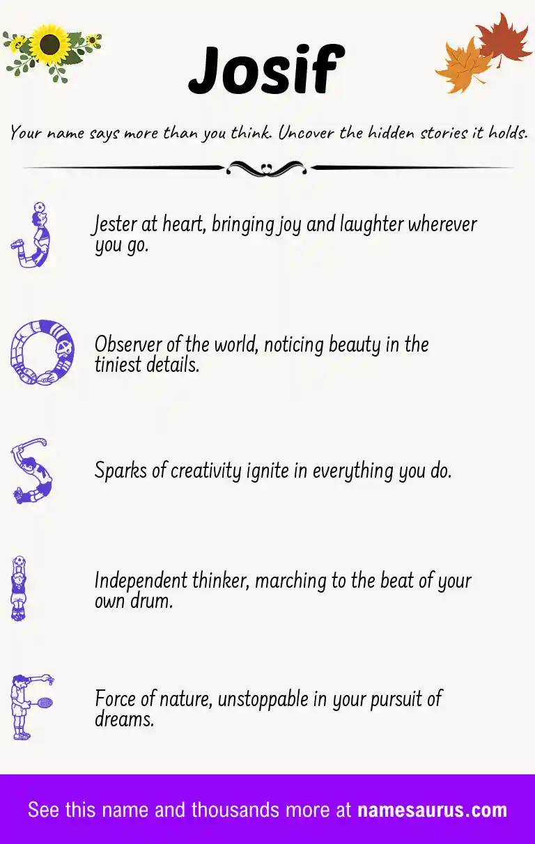 Acrostic poem about Josif.