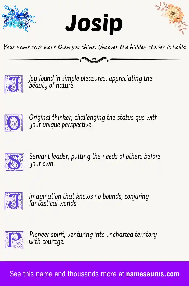 Acrostic poem about Josip.
