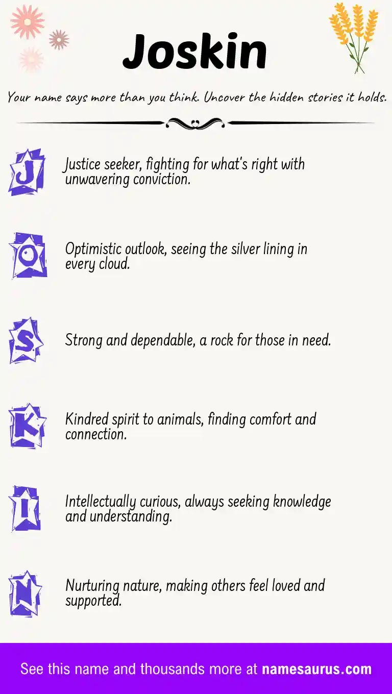 Acrostic poem about Joskin.