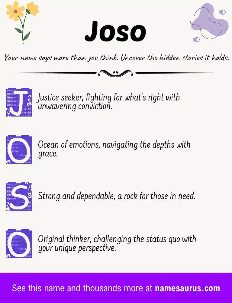 Acrostic poem about Joso.
