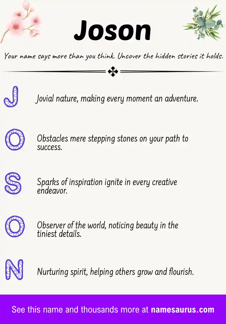 Acrostic poem about Joson.