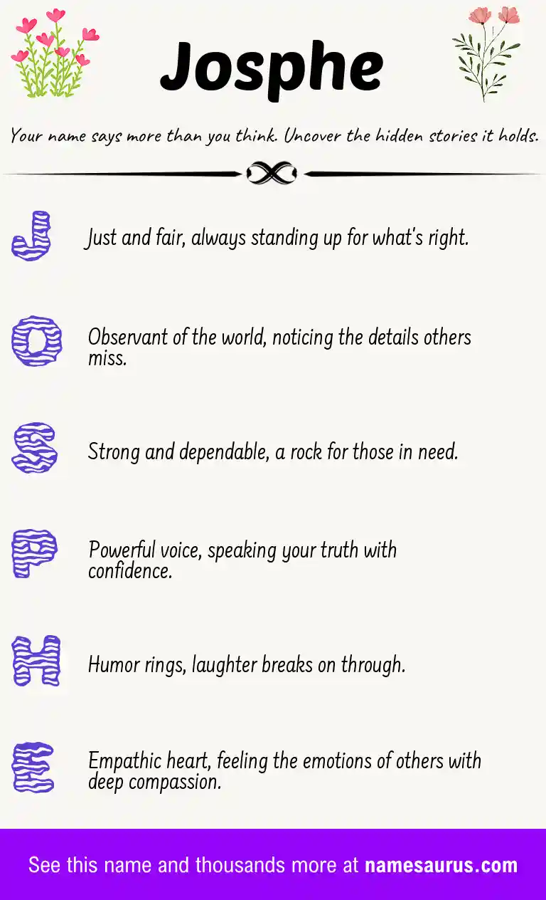 Acrostic poem about Josphe.