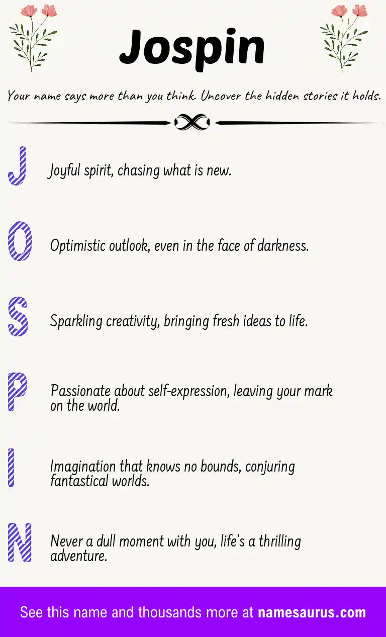 Acrostic poem about Jospin.