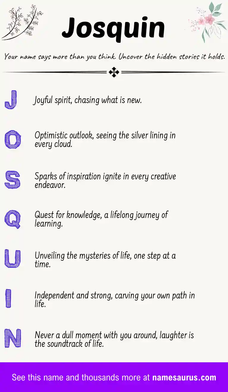 Acrostic poem about Josquin.
