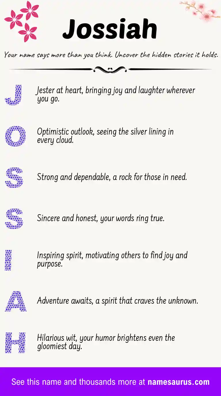 Acrostic poem about Jossiah.