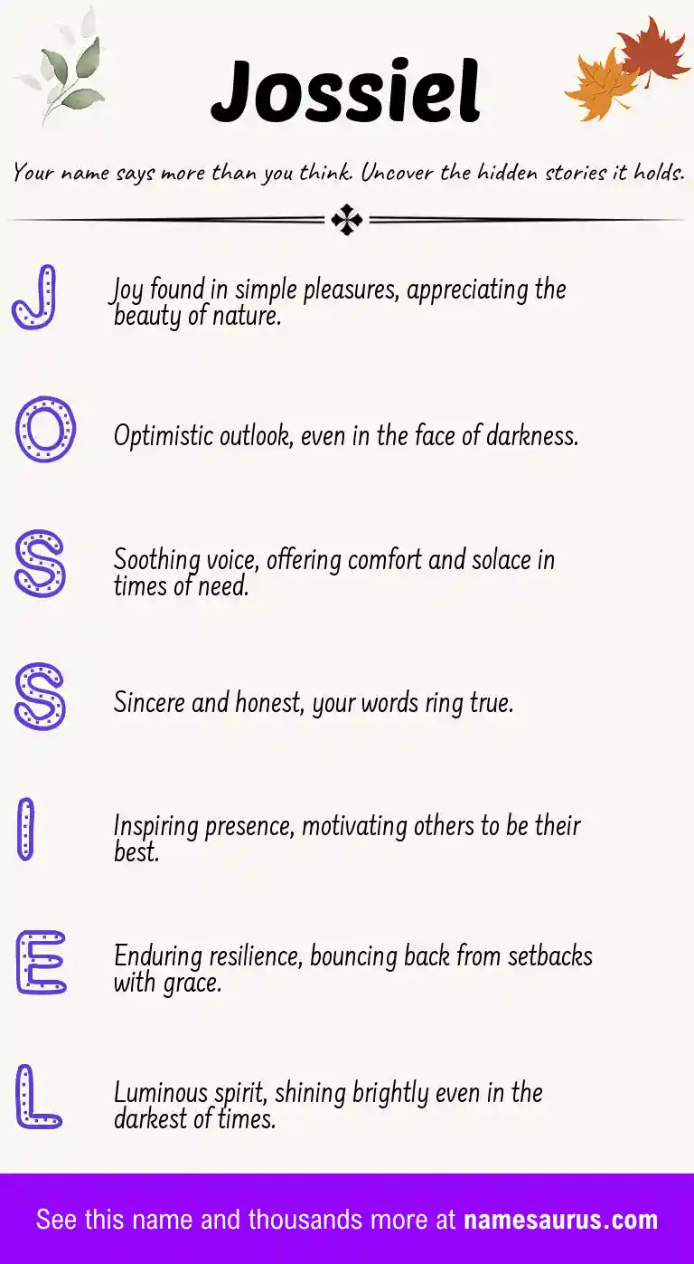 Acrostic poem about Jossiel.