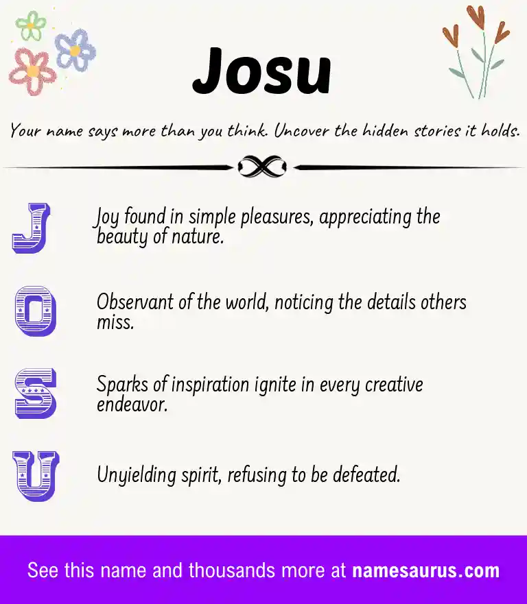 Acrostic poem about Josu.