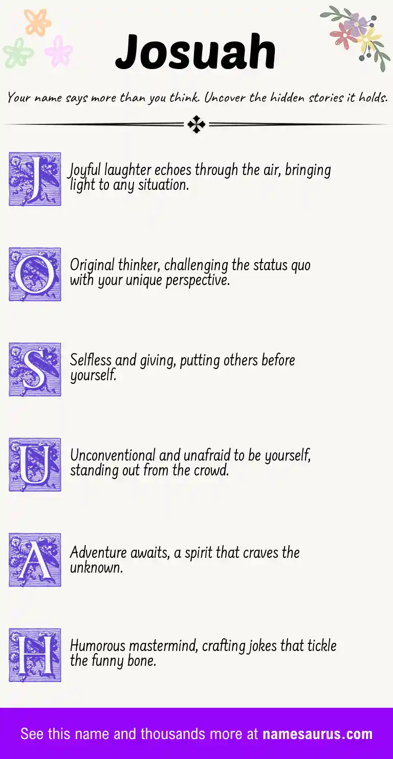 Acrostic poem about Josuah.
