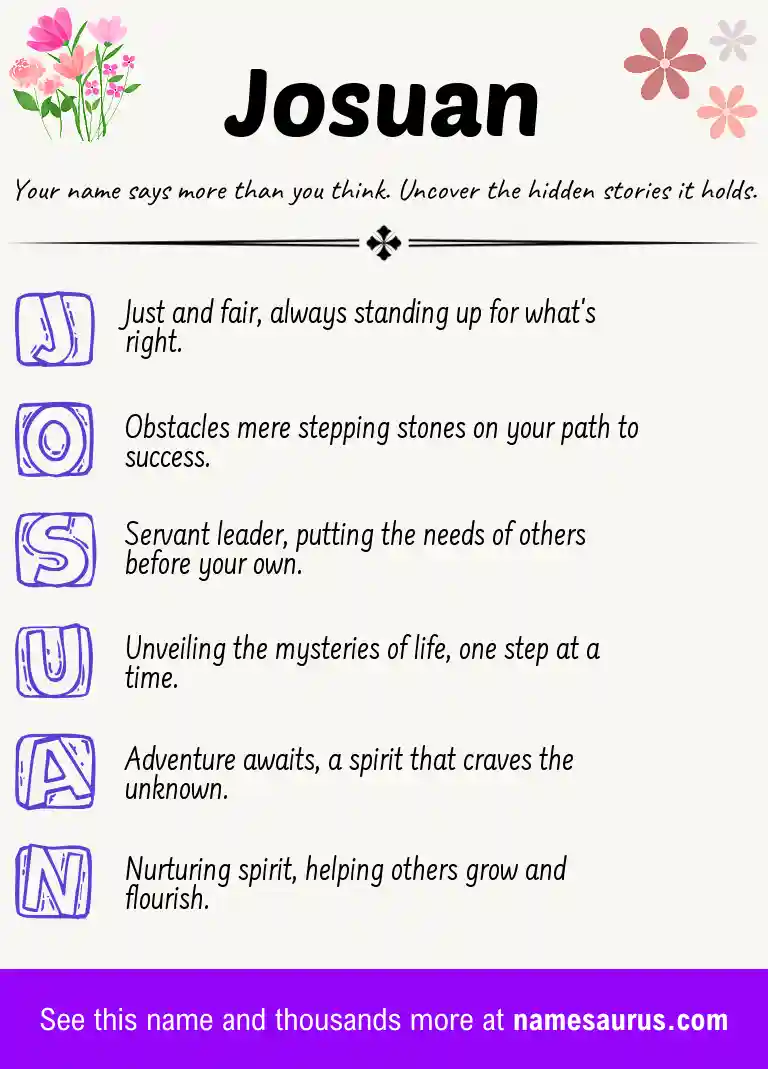 Acrostic poem about Josuan.