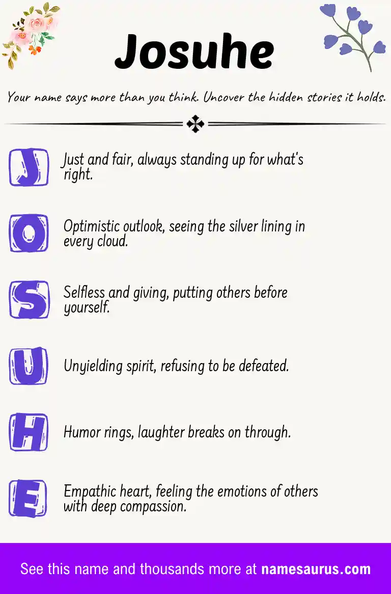 Acrostic poem about Josuhe.