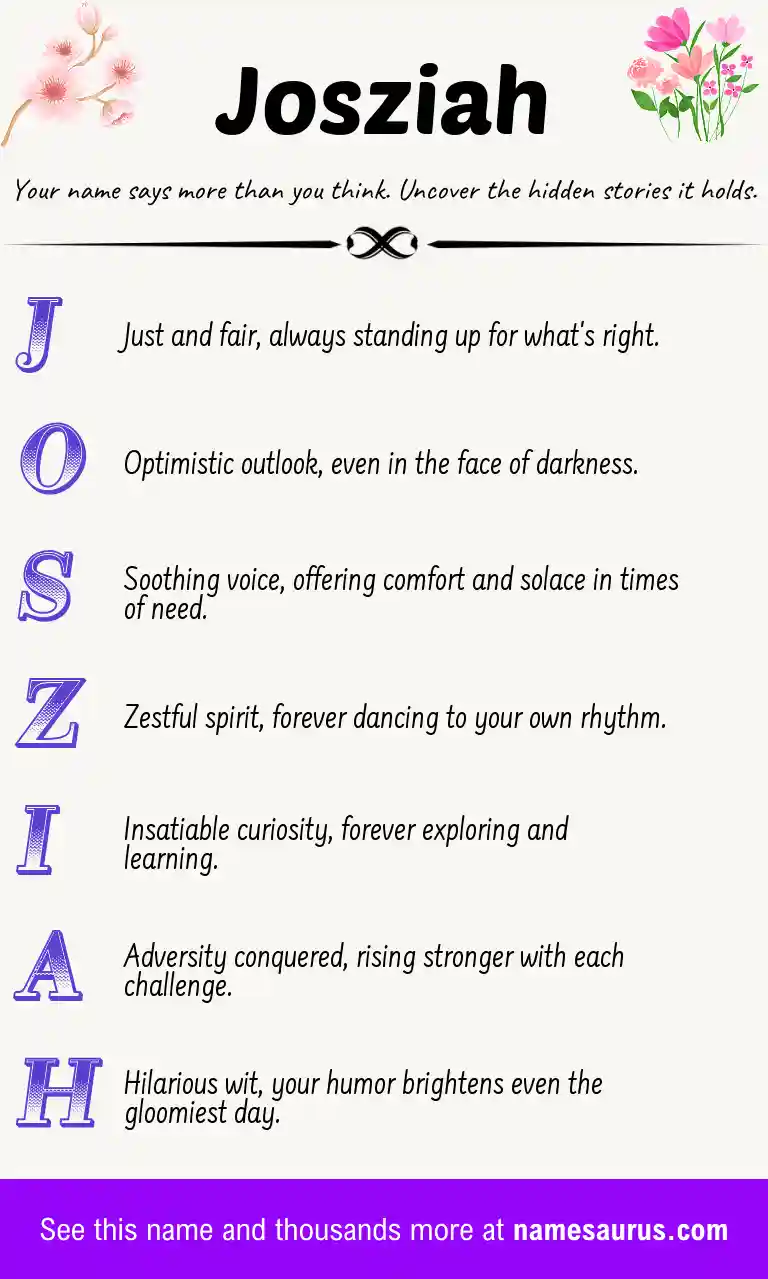 Acrostic poem about Josziah.
