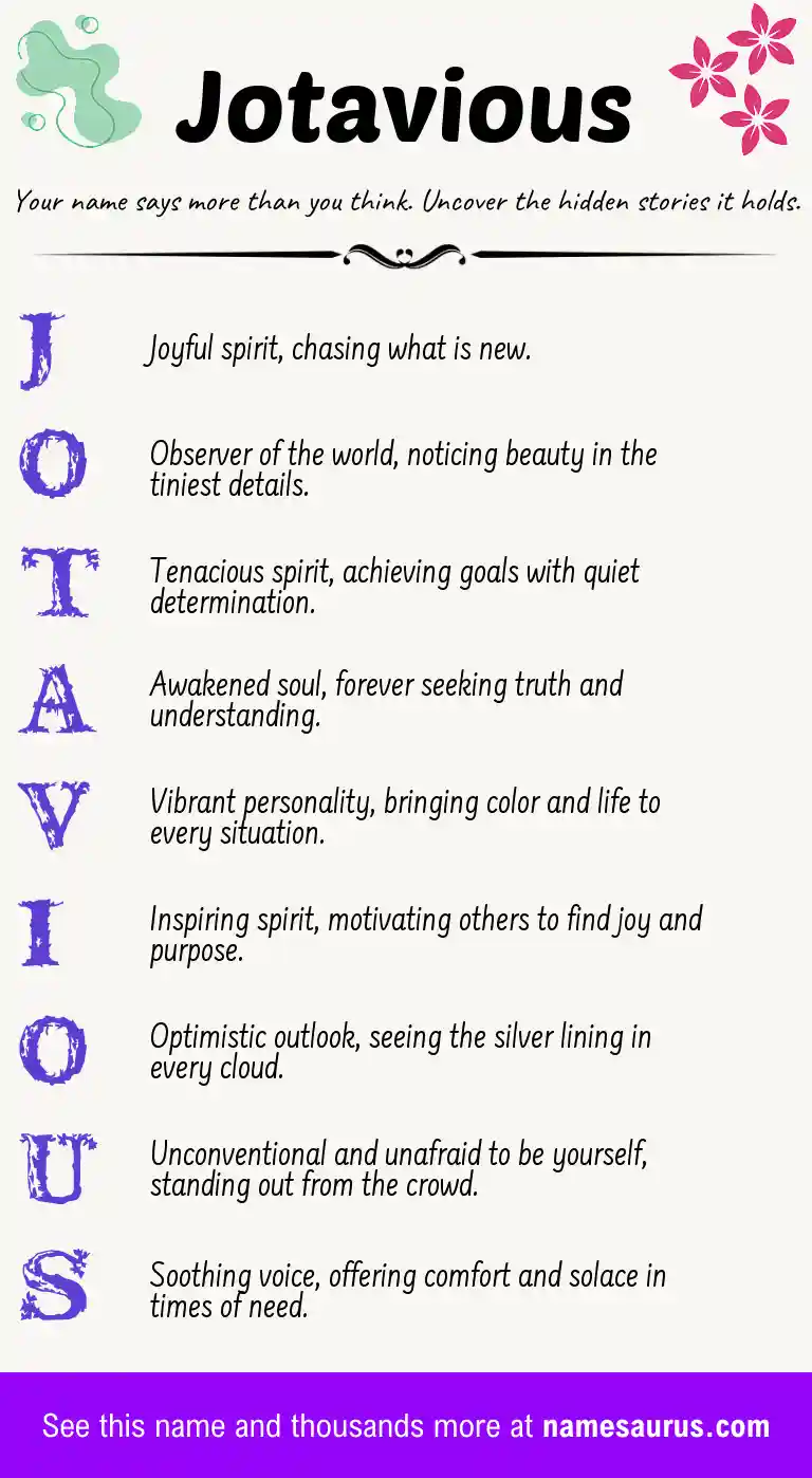 Acrostic poem about Jotavious.