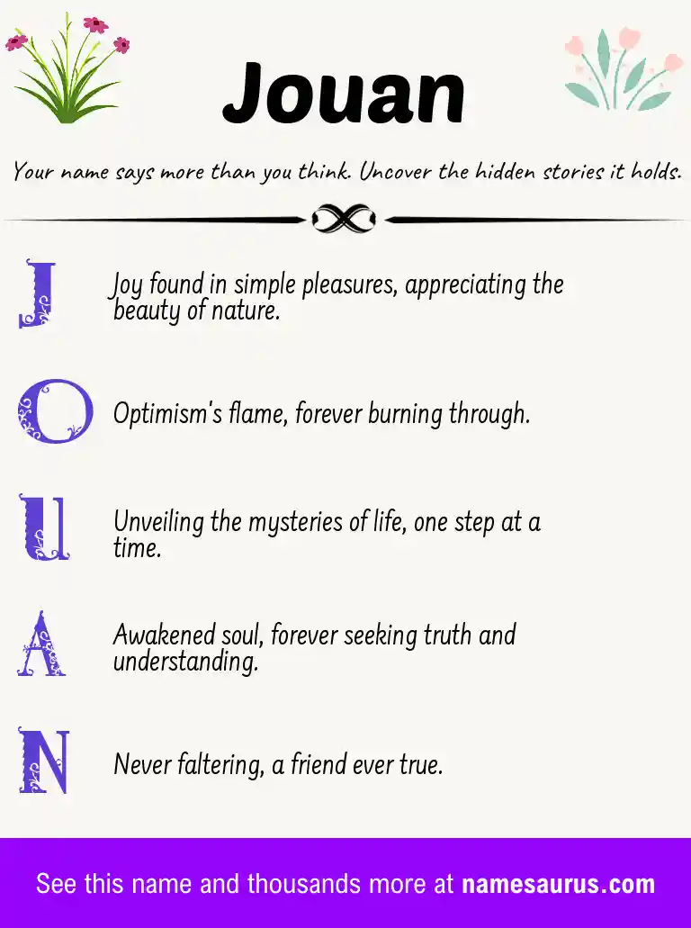 Acrostic poem about Jouan.