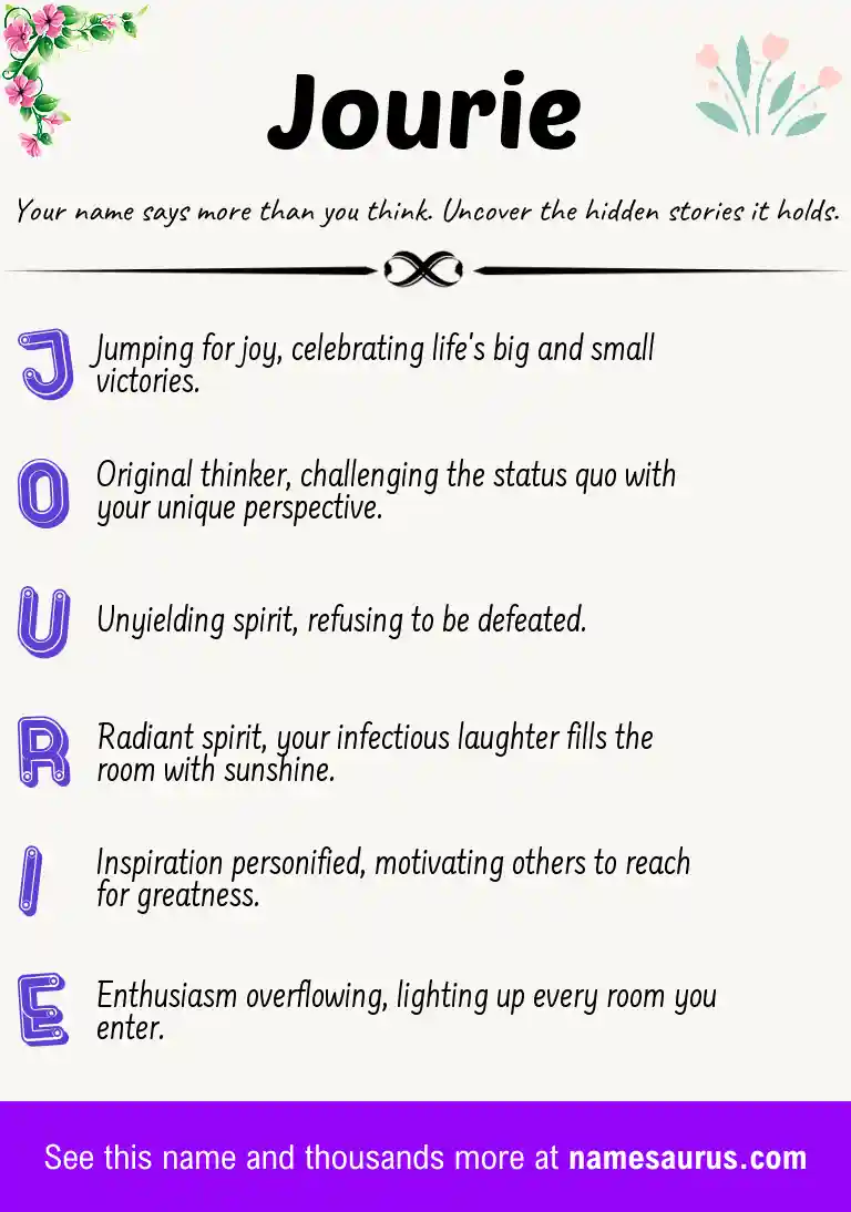 Acrostic poem about Jourie.