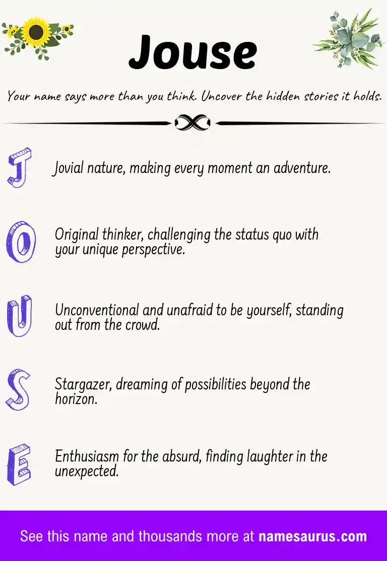Acrostic poem about Jouse.