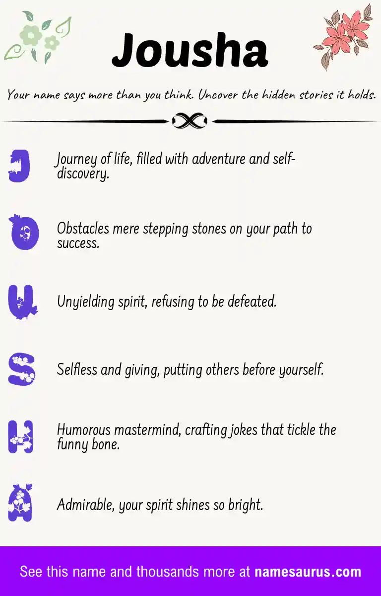 Acrostic poem about Jousha.
