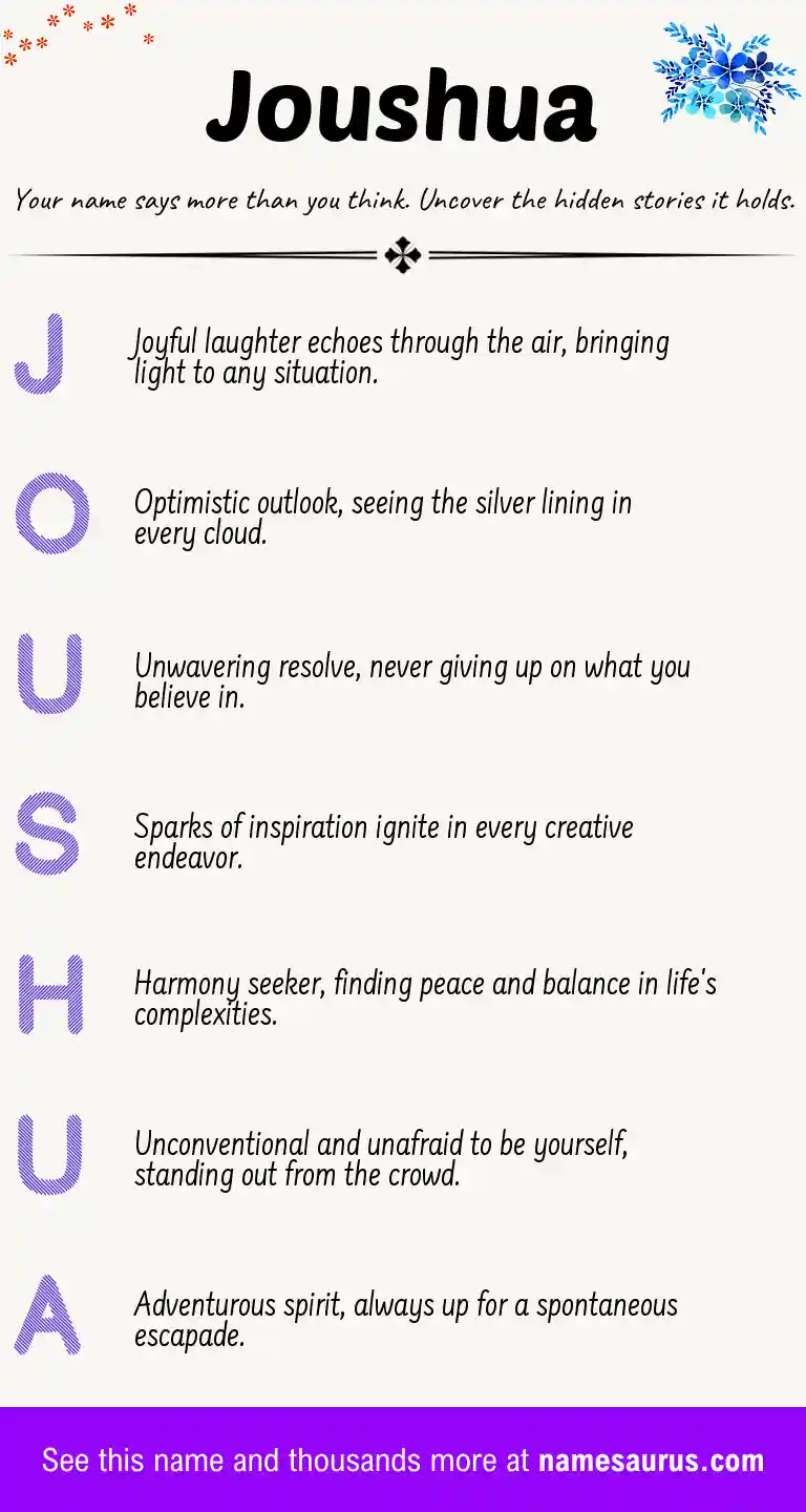 Acrostic poem about Joushua.
