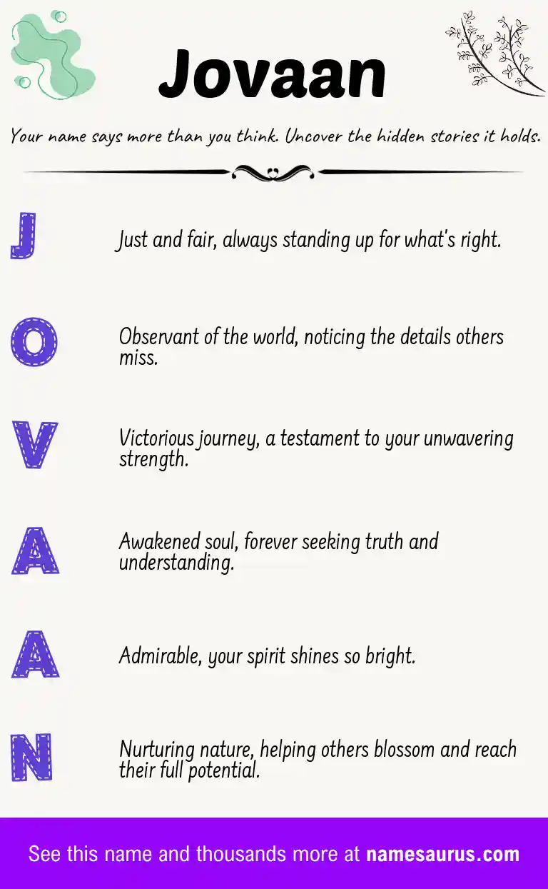 Acrostic poem about Jovaan.