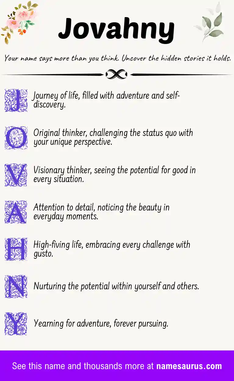 Acrostic poem about Jovahny.