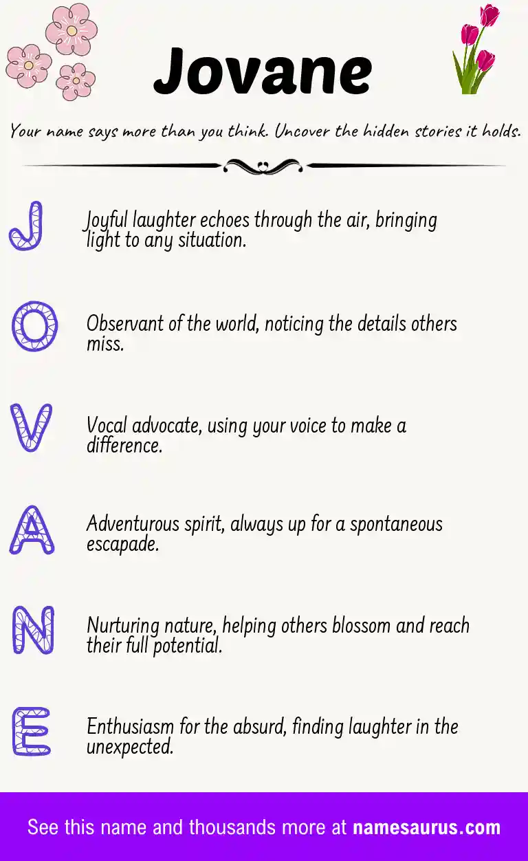 Acrostic poem about Jovane.