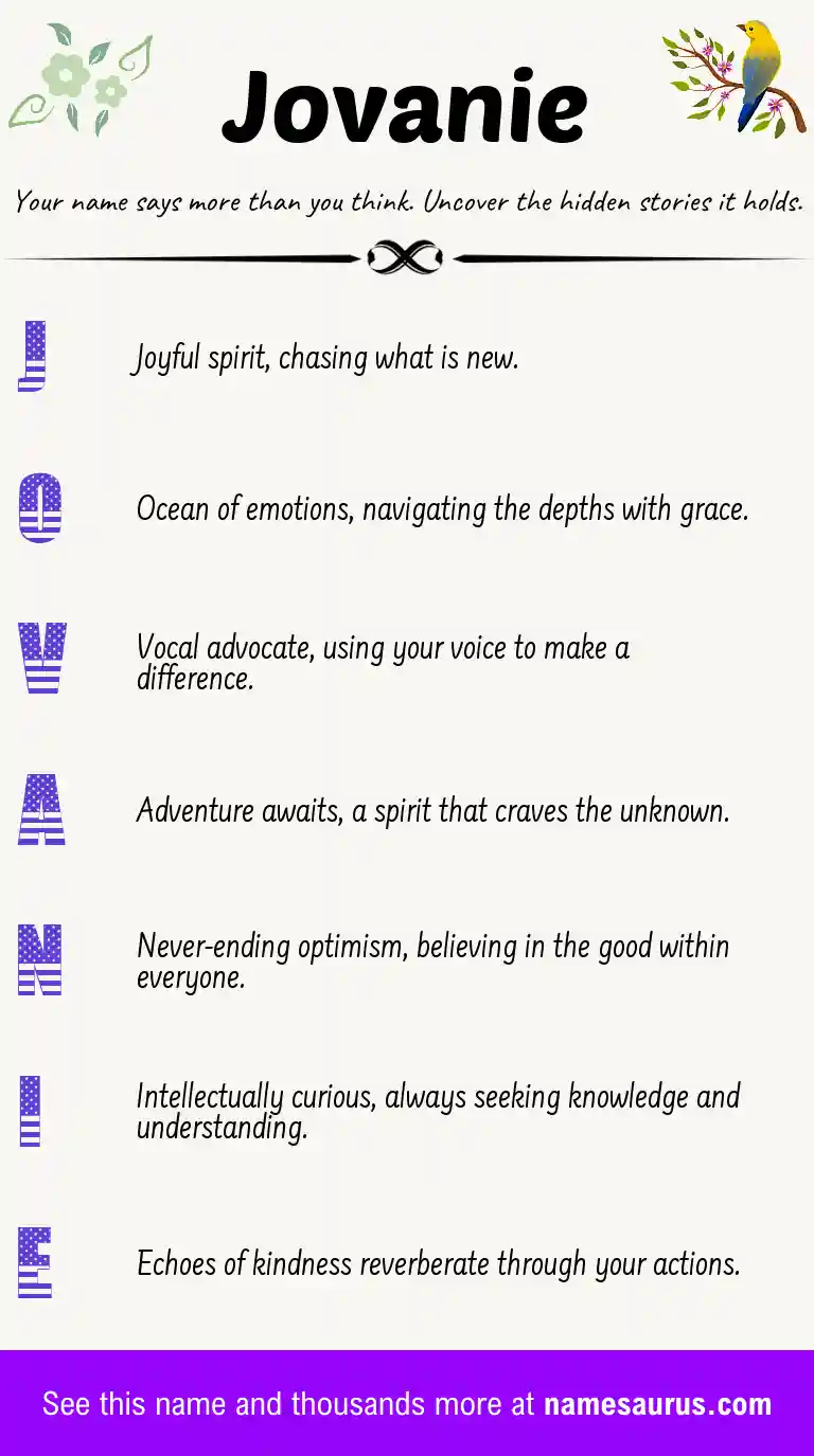 Acrostic poem about Jovanie.
