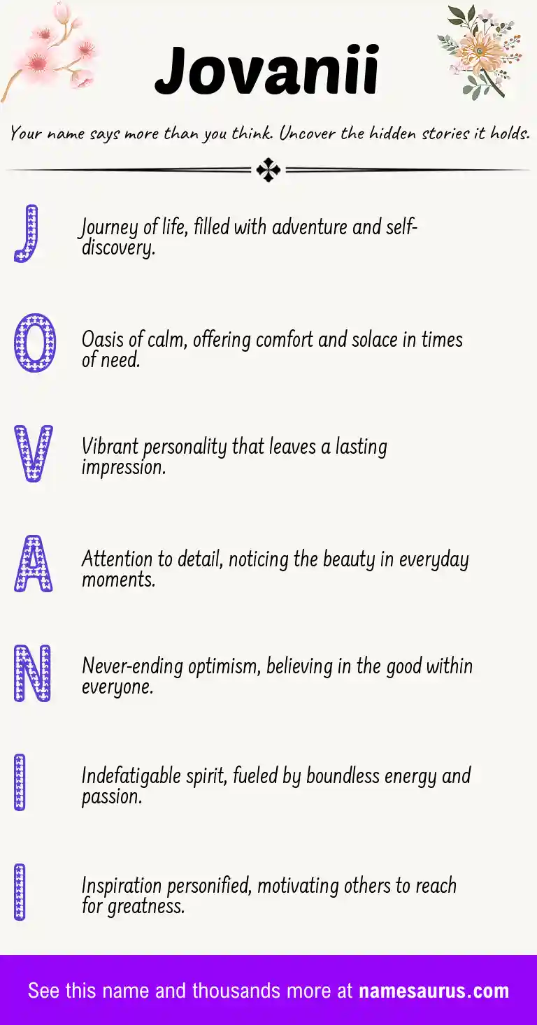 Acrostic poem about Jovanii.