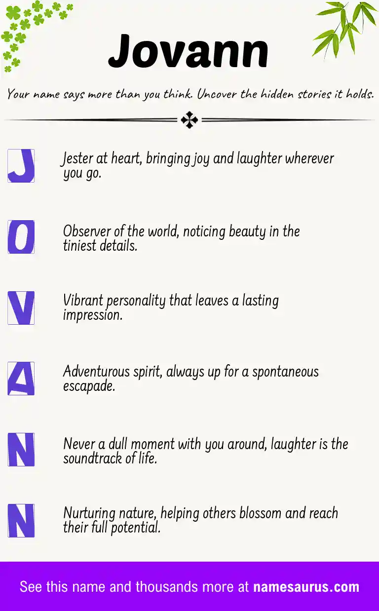 Acrostic poem about Jovann.