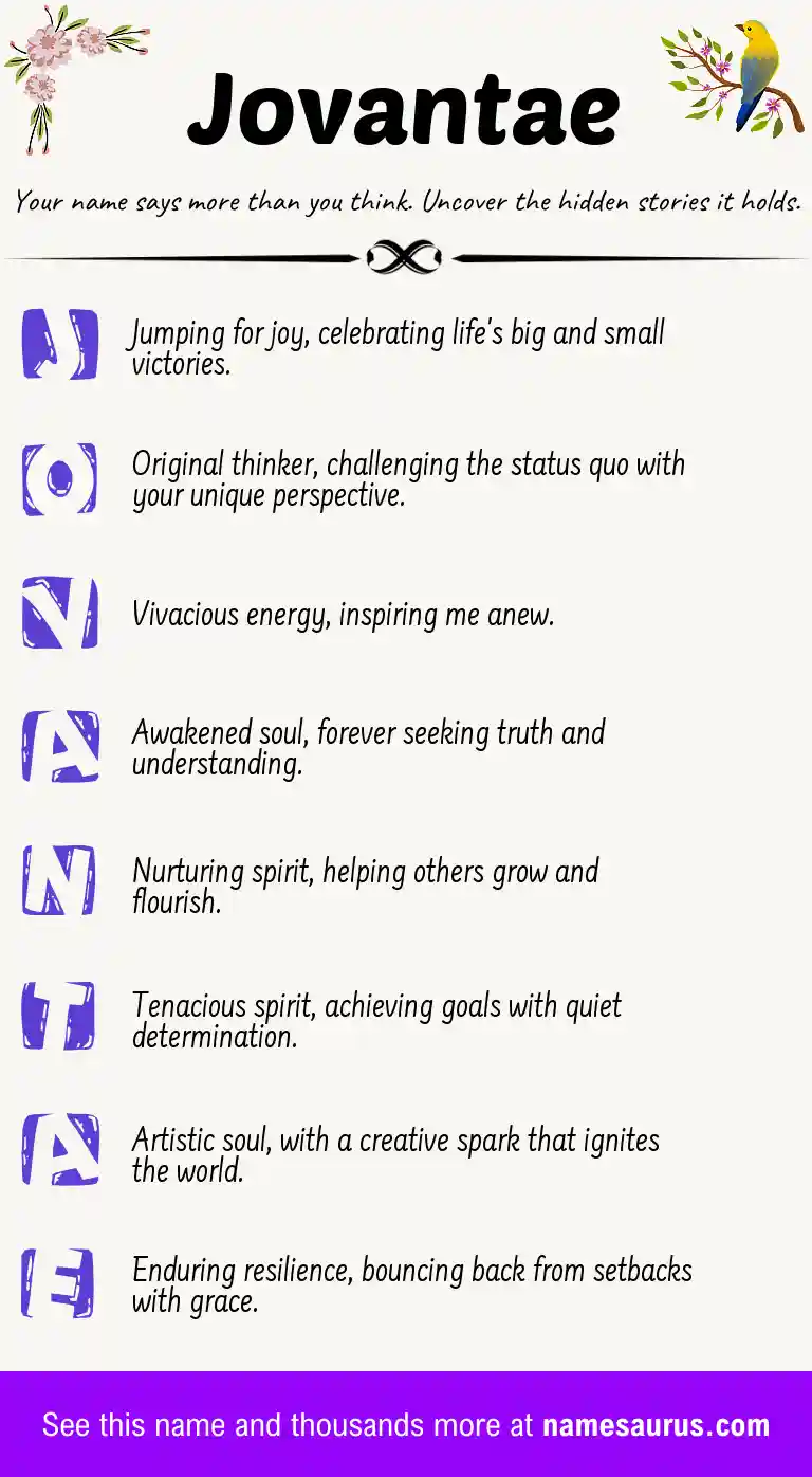 Acrostic poem about Jovantae.