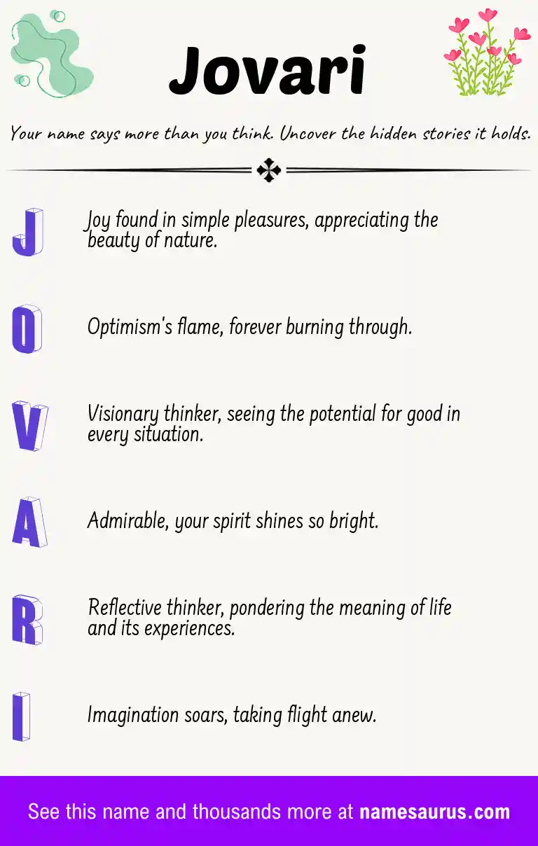 Acrostic poem about Jovari.