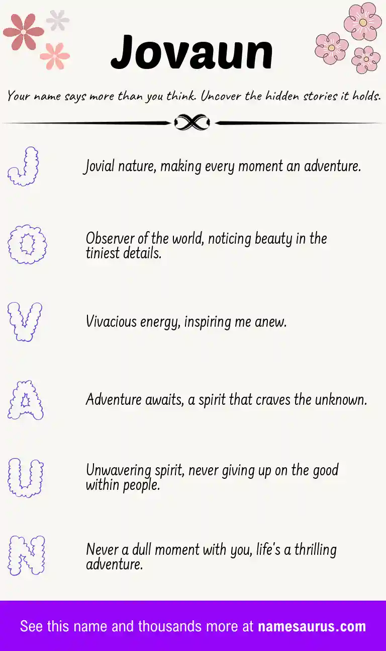 Acrostic poem about Jovaun.