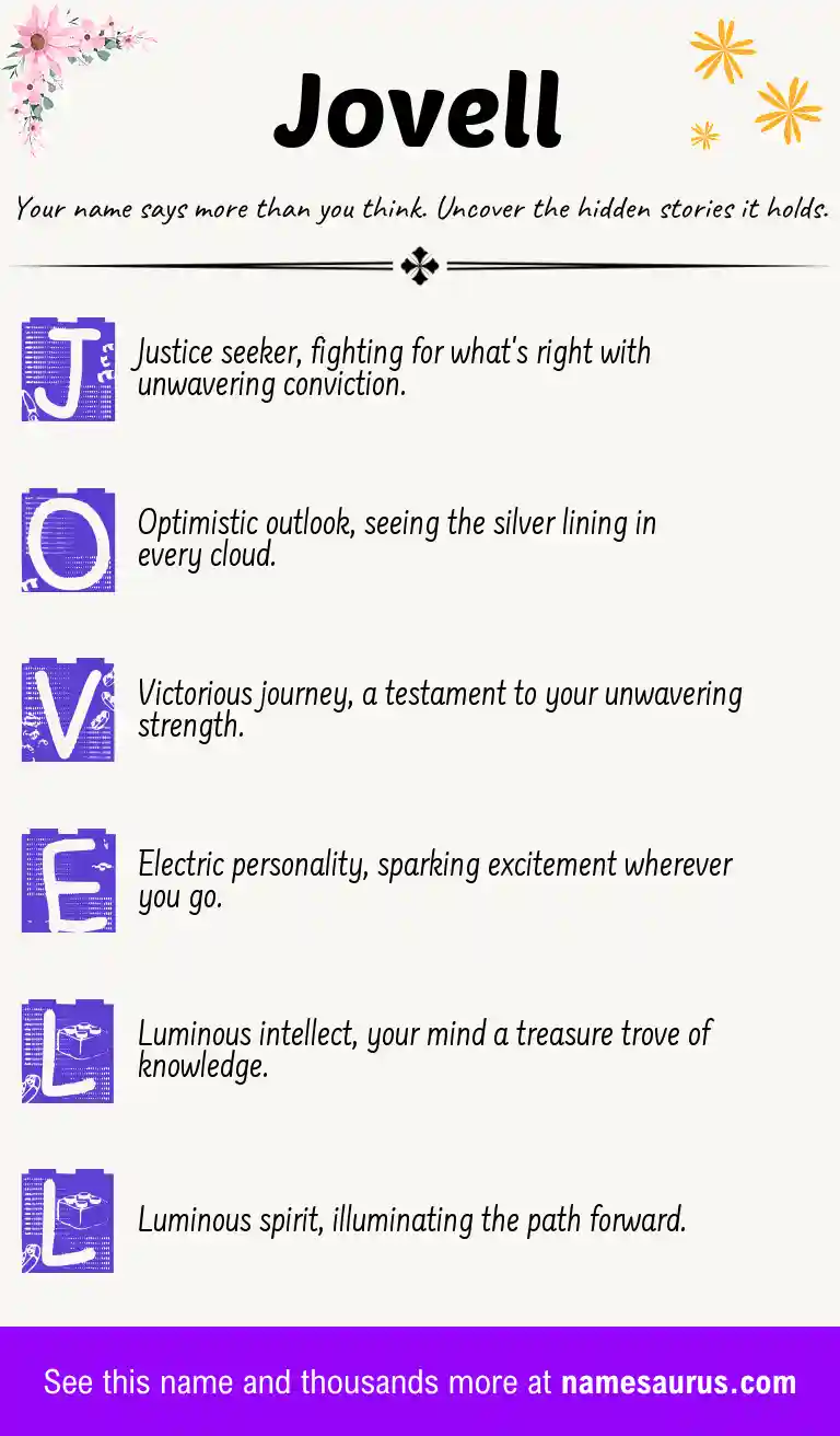 Acrostic poem about Jovell.