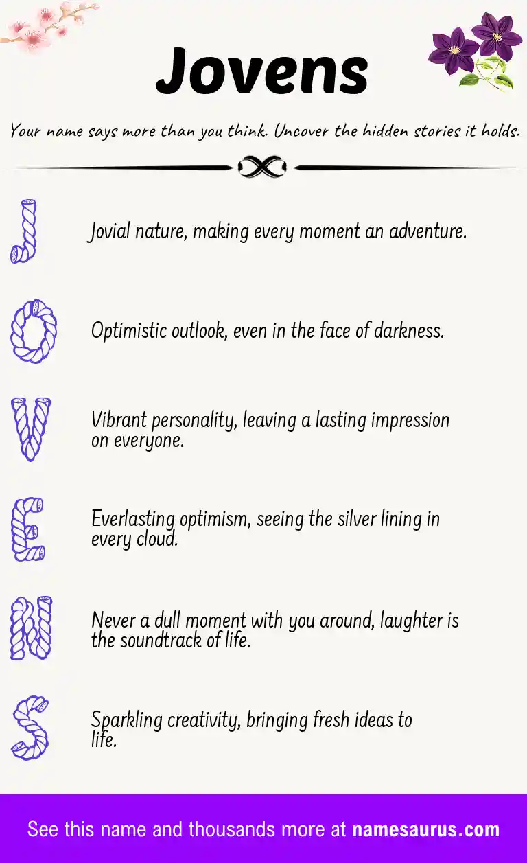Acrostic poem about Jovens.
