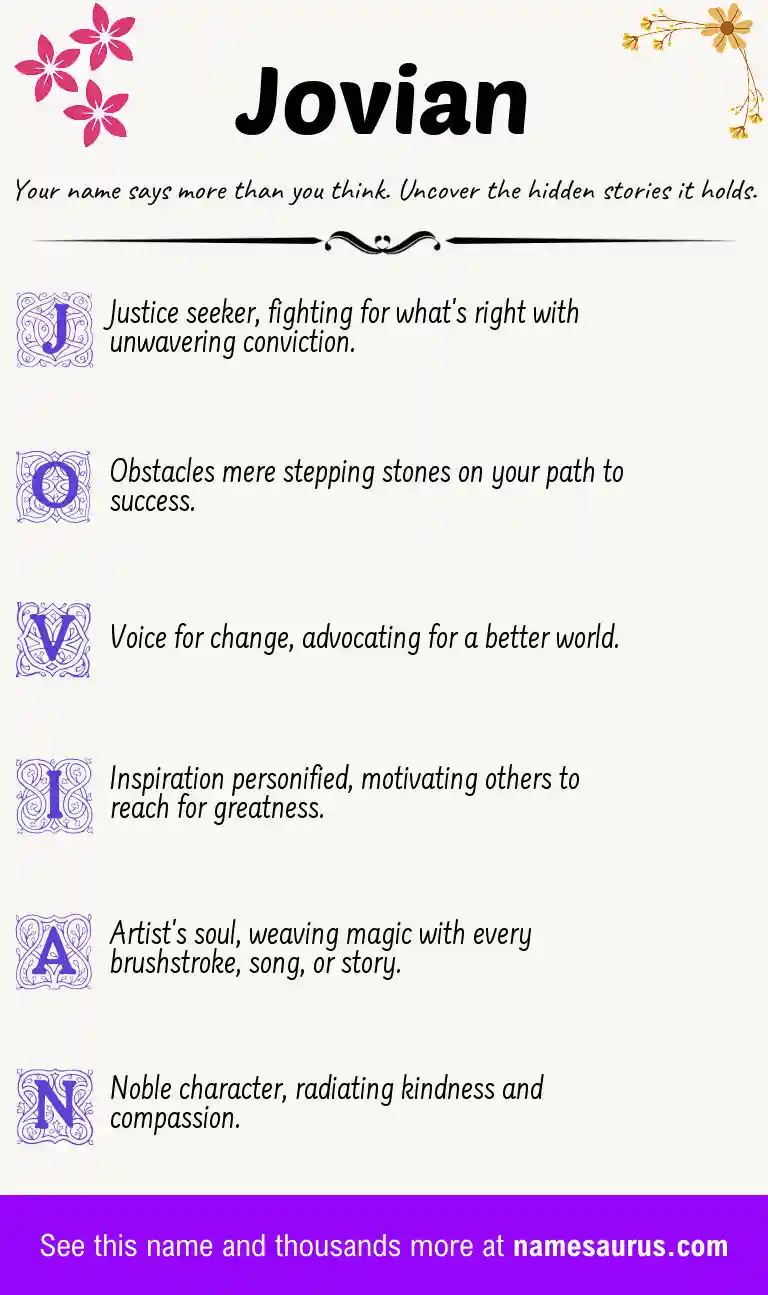 Acrostic poem about Jovian.