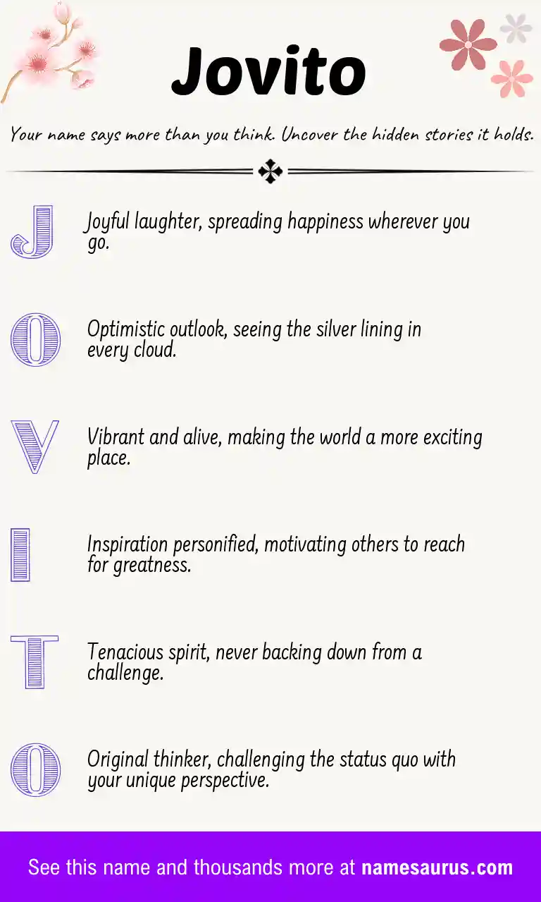 Acrostic poem about Jovito.