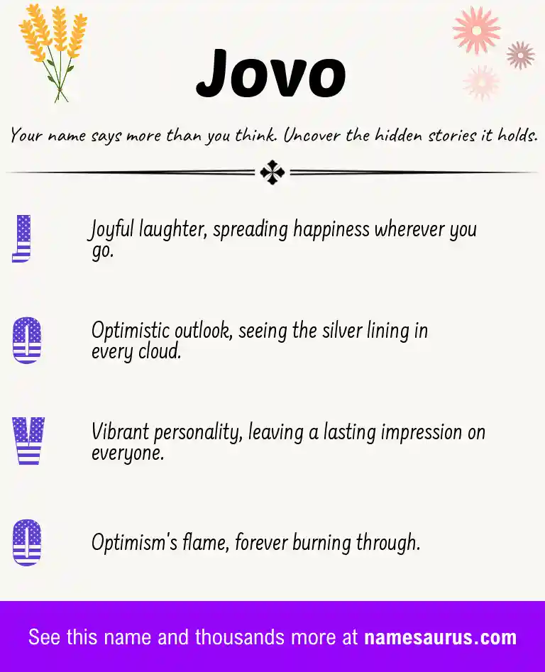Acrostic poem about Jovo.
