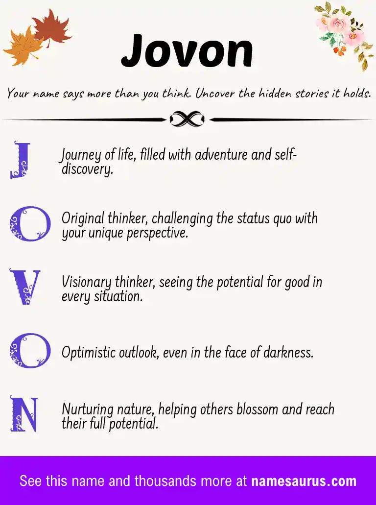 Acrostic poem about Jovon.